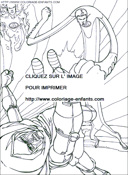 coloriage les 4 fantastiques contre dr fatalis